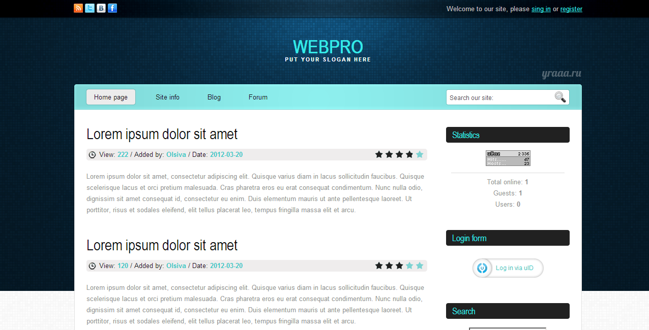 WebPro – бесплатный шаблон из официального магазина uCoz